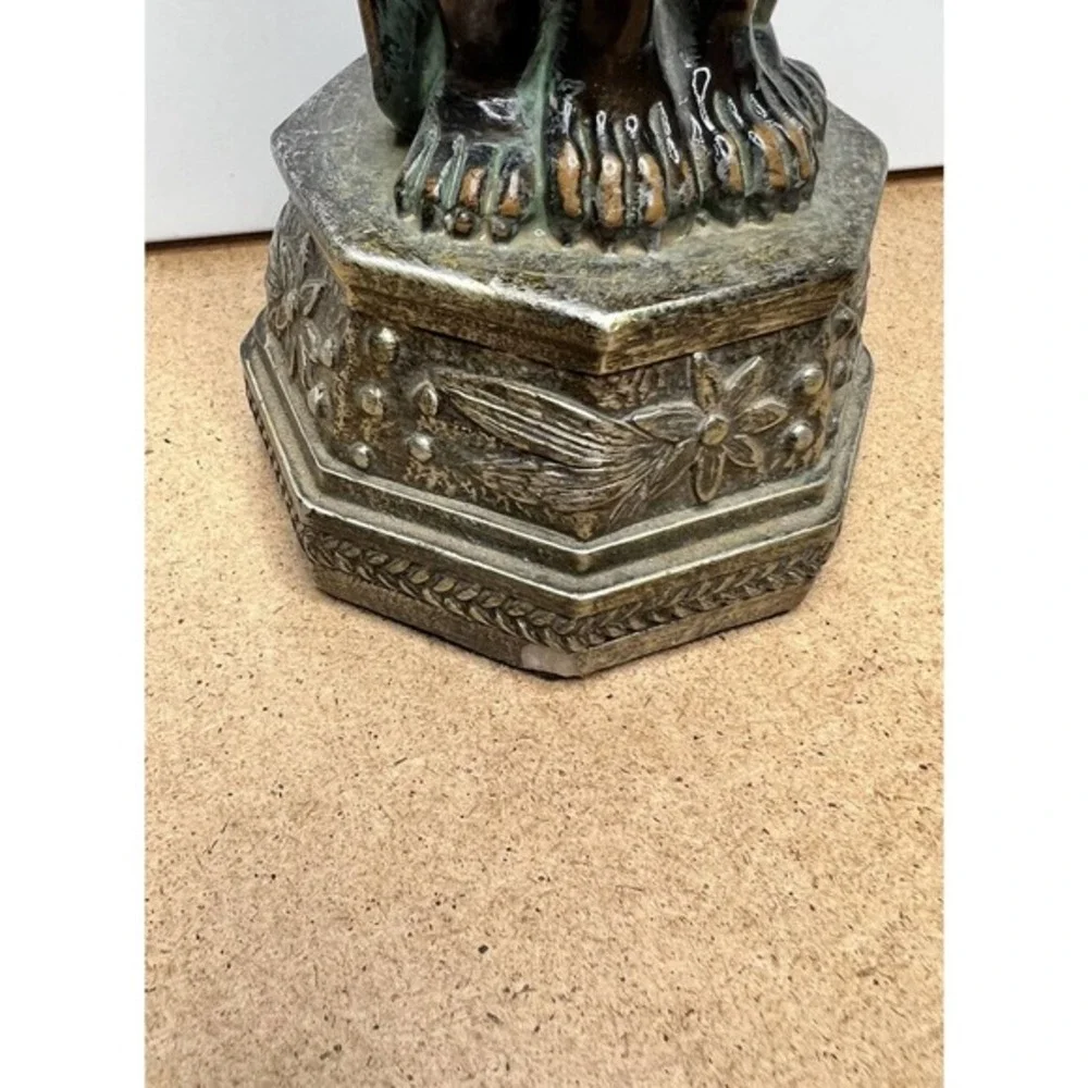 Vintage Bronze Metal‎ Greyhound Whippet Dog Statue Seated Art Deco Saluki Figure - Picture 10 of 14